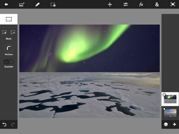 utilizando imagen google boreal en photoshop touch
