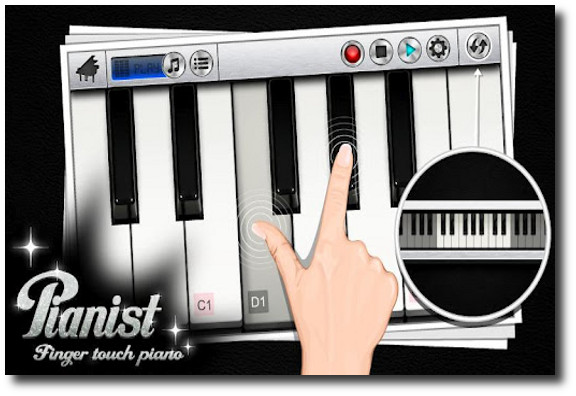 opción grabar en Pianist HD – Finger Tap Piano